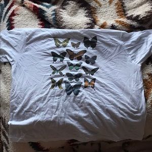 butterfly tee, rue 21, oversized, size L